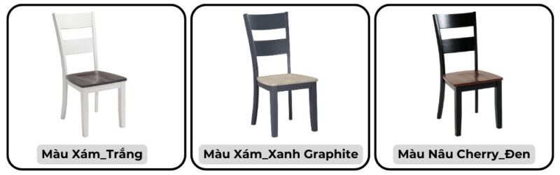 3 Phiên bản màu của ghế ăn gỗ cao su