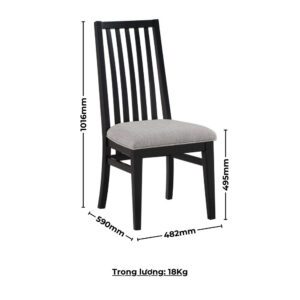 Ghế ăn có tựa gỗ Cao Su mặt nệm vải Poly 23281