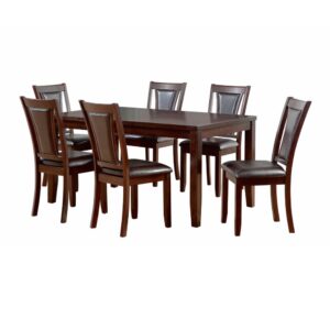 Ghế ăn gỗ cao su mặt, tựa ghế nệm da PU 16080