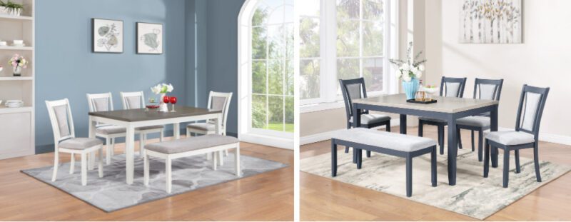 Bộ bàn ăn chữ nhật mặt phủ veneer Calato BBN15