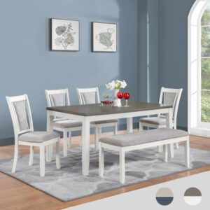 Bộ bàn ăn chữ nhật mặt phủ veneer Calato BBN15