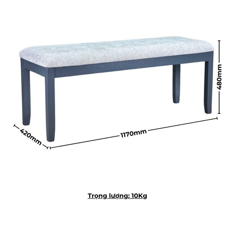 Bộ bàn ăn chữ nhật mặt phủ veneer Calato BBN15 màu xám - xanh graphite