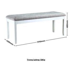 Bộ bàn ăn chữ nhật mặt phủ veneer Calato BBN15 màu xám - trắng