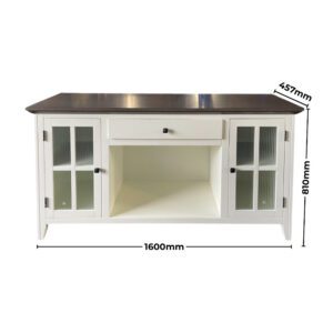 Tủ Gỗ Trưng Bày Bếp 15490-05 màu xám - trắng