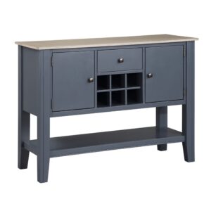 Tủ Gỗ Trưng Bày Phòng Ăn 10090-02 màu xám - xanh graphite