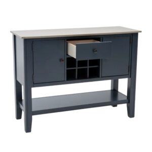 Tủ Gỗ Trưng Bày Phòng Ăn 10090-02 màu xám - xanh graphite