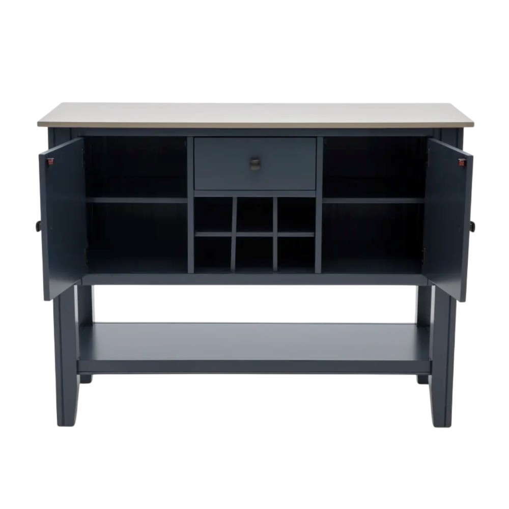 Tủ Gỗ Trưng Bày Phòng Ăn 10090-02 màu xám - xanh graphite