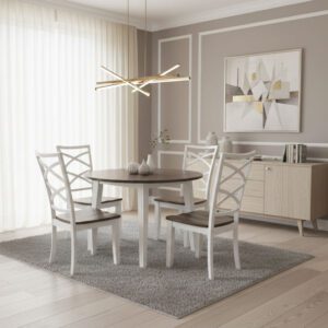 Bộ bàn ăn gỗ màu trắng 4 ghế BBT04
