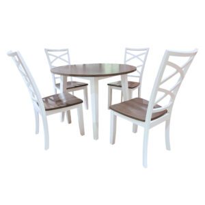 Bộ bàn ăn gỗ màu trắng 4 ghế BBT04