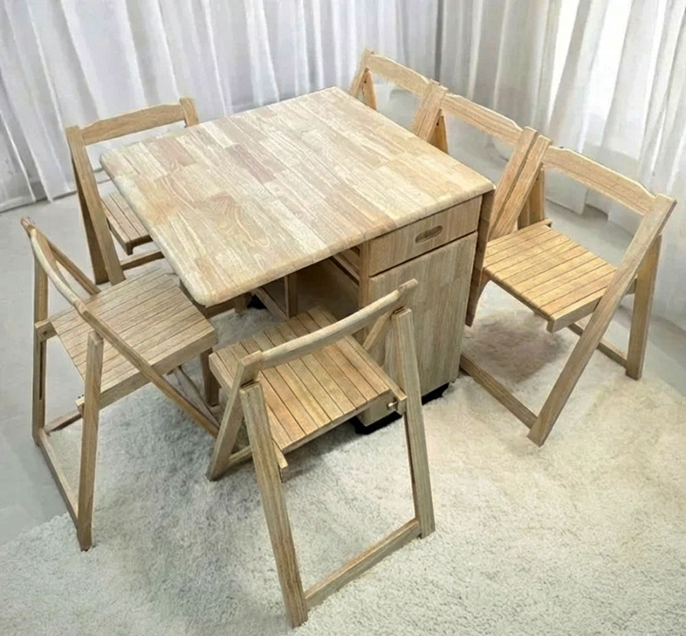Bàn ghế gỗ cao su gấp gọn Bàn ghế gỗ cao su gấp gọn
