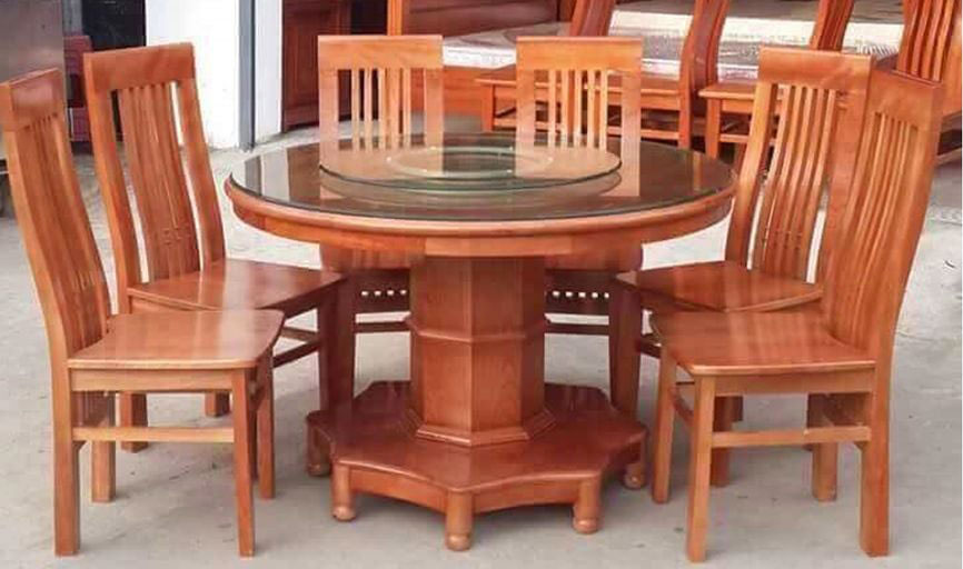 Bàn tròn gỗ sồi