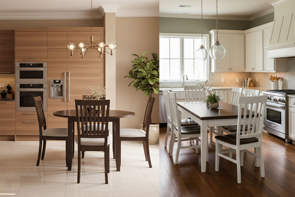 Nên chọn bàn ăn tròn hay chữ nhật