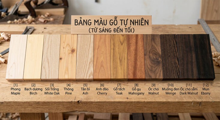 Khám phá màu gỗ tự nhiên | Vẻ đẹp mộc mạc của gỗ Sồi, sự sang trọng của gỗ Óc Chó