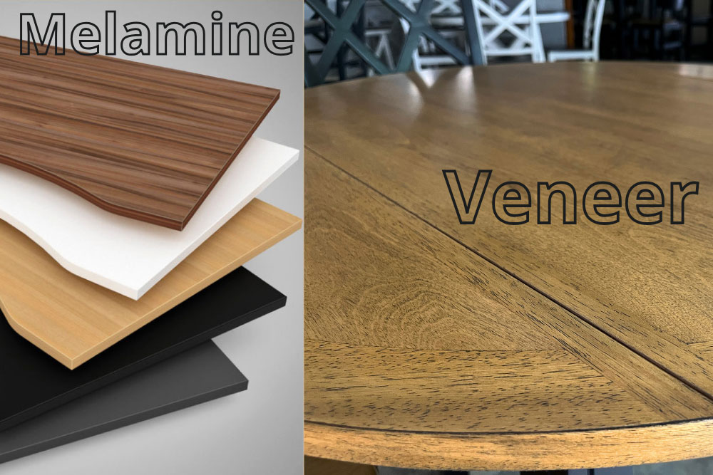 So sánh mặt bàn gỗ công nghiệp phủ Melamine và Veneer So sánh mặt bàn gỗ công nghiệp phủ Melamine và Veneer