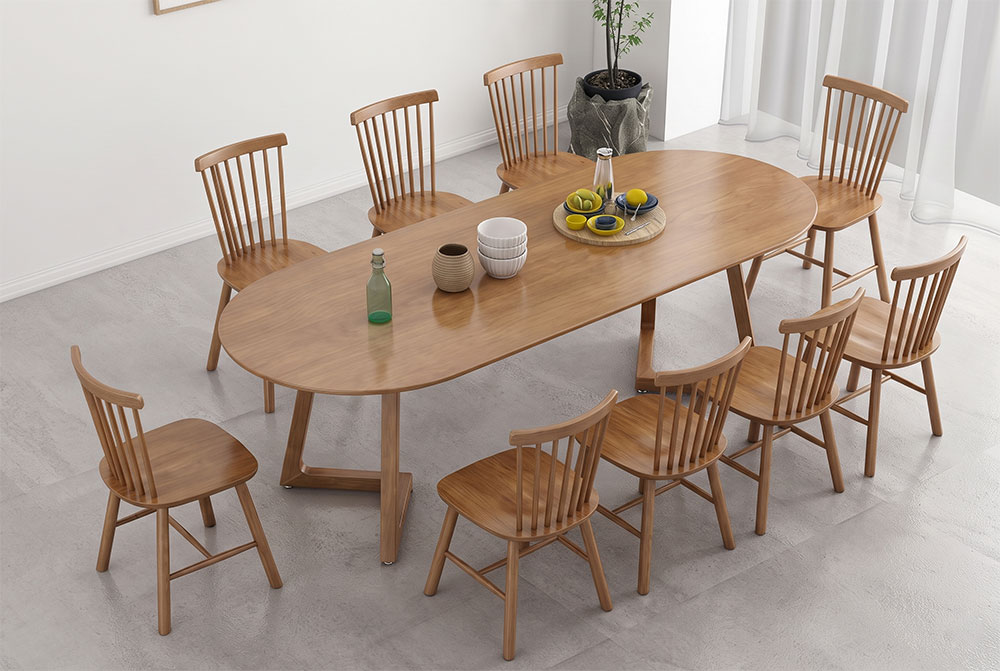 Kích thước bàn ăn Oval 10 ghế