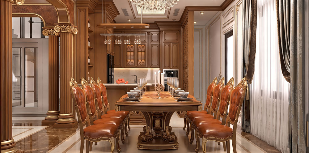 Thiết kế bếp và phòng ăn phong cách Tân cổ điển & Luxury Thiết kế bếp và phòng ăn phong cách Tân cổ điển & Luxury